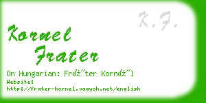 kornel frater business card